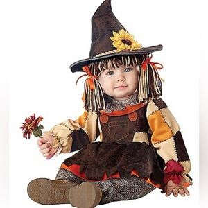 Spirit Kids Patchwork Scarecrow Costume - Brown, Orange, Cream